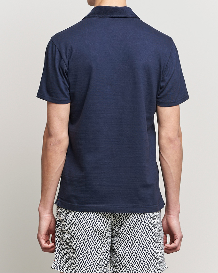 Men | Polo Shirts | Orlebar Brown | Albert GD Towelling Trim Polo Night Iris