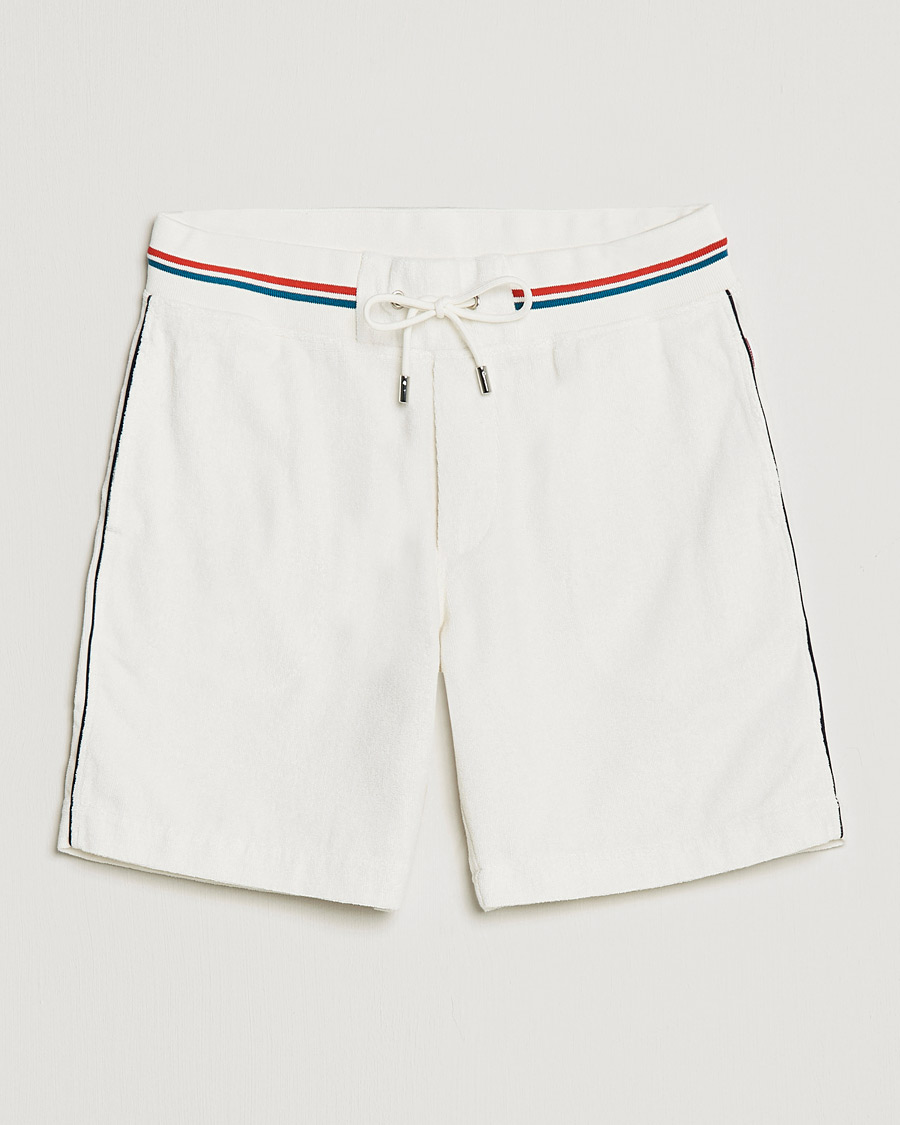 Men | Shorts | Orlebar Brown | Afador OB Stripe Towelling Shorts White Sand