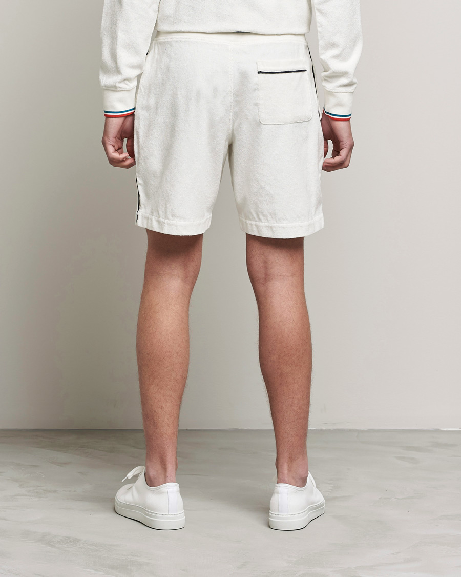 Men | Shorts | Orlebar Brown | Afador OB Stripe Towelling Shorts White Sand