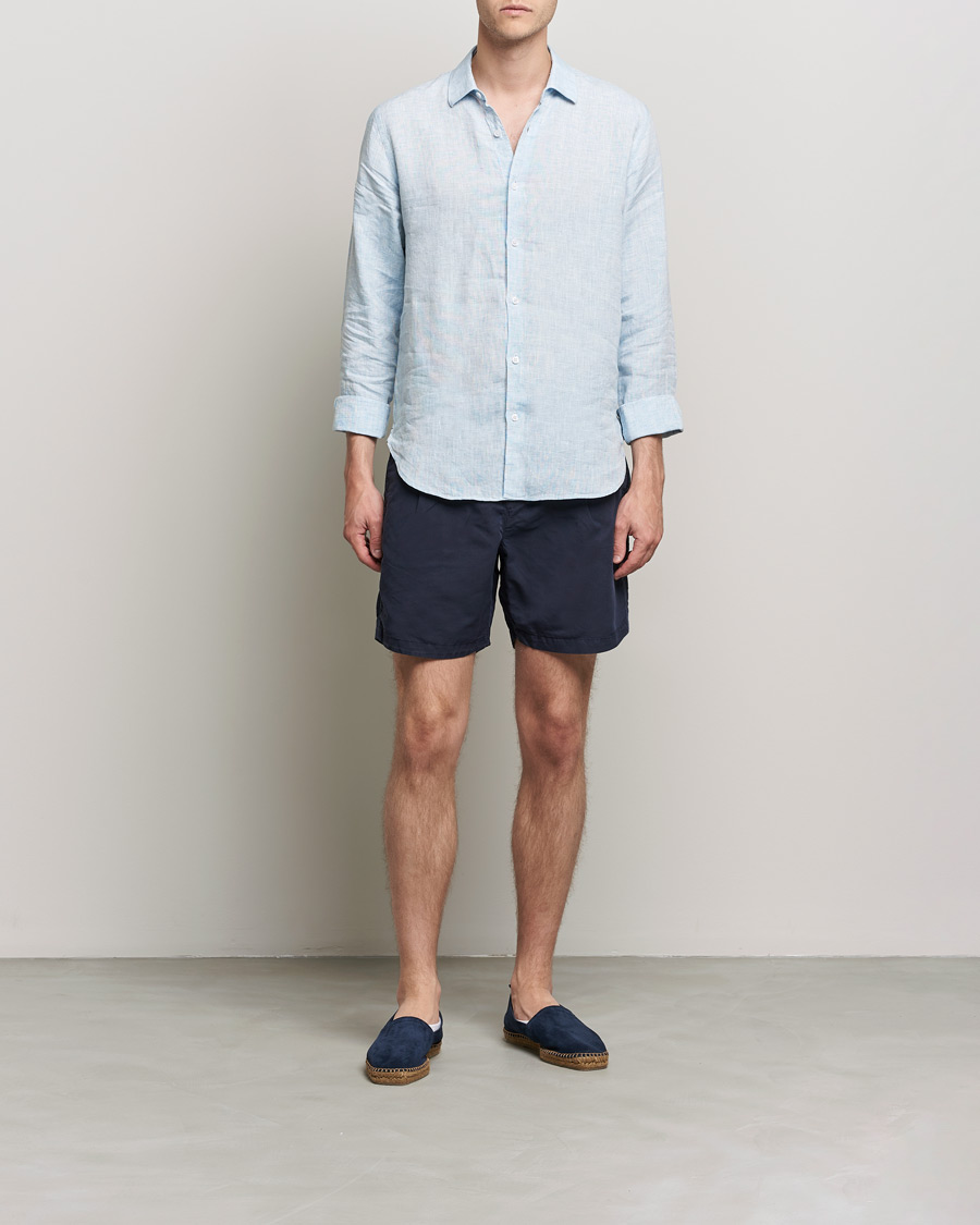 Men | Shorts | Orlebar Brown | Searose Linen/Cotton Shorts Night Iris