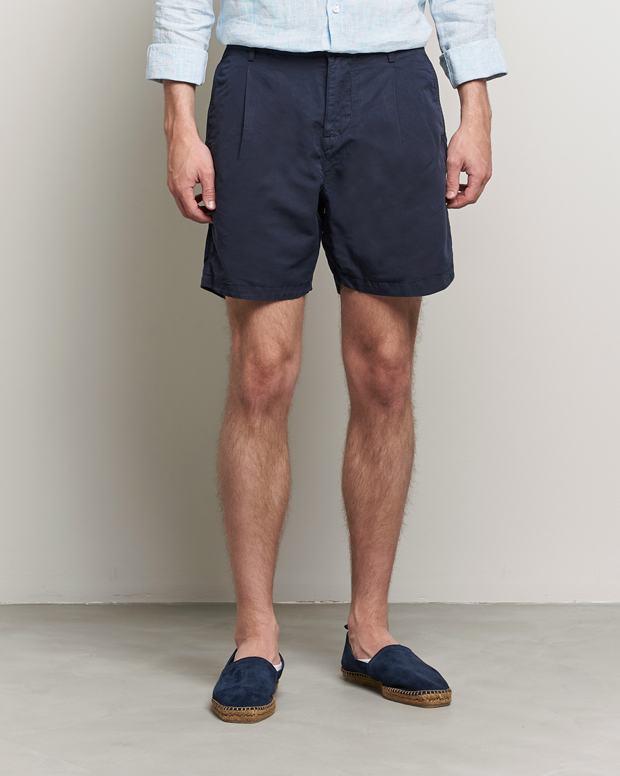 Men | Chino Shorts | Orlebar Brown | Searose Linen/Cotton Shorts Night Iris