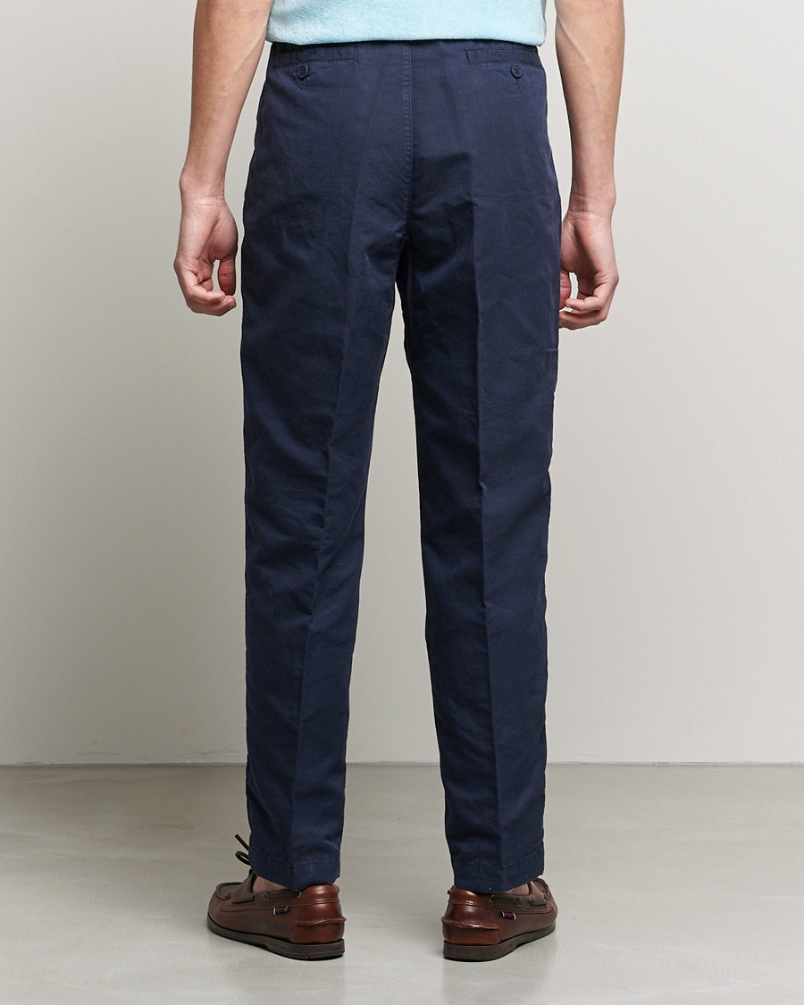 Men | Trousers | Orlebar Brown | Dunmore Linen/Cotton Trousers Night Iris