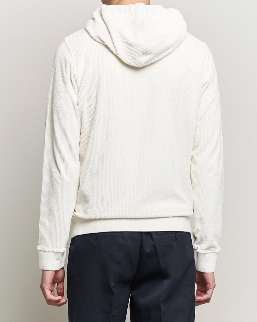 Men | Sweaters & Knitwear | Orlebar Brown | Matthers DN Towelling Racked Zip Hood White Sand