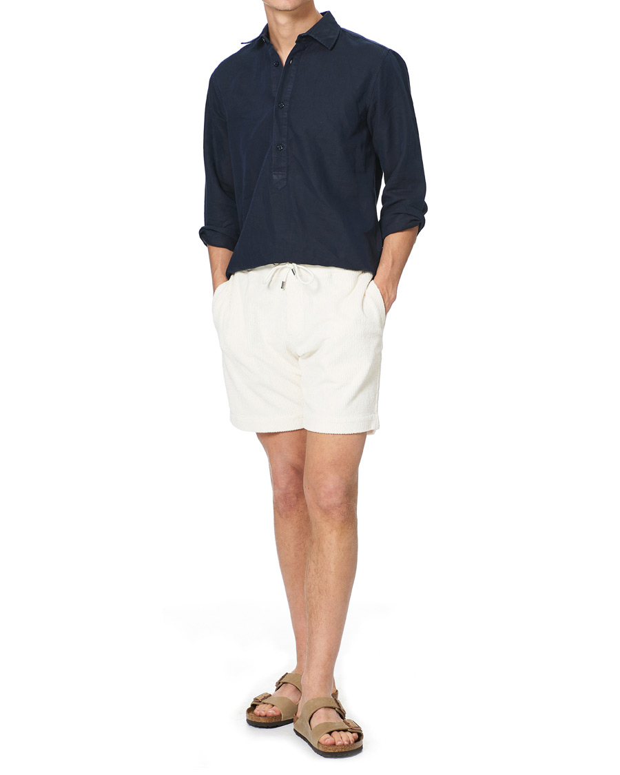 Men |  | Orlebar Brown | Afador DN Towelling Racked Shorts White Sand
