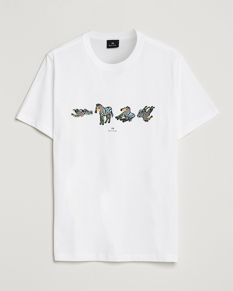 Men | T-Shirts | PS Paul Smith | Zebras Organic Cotton Tee White