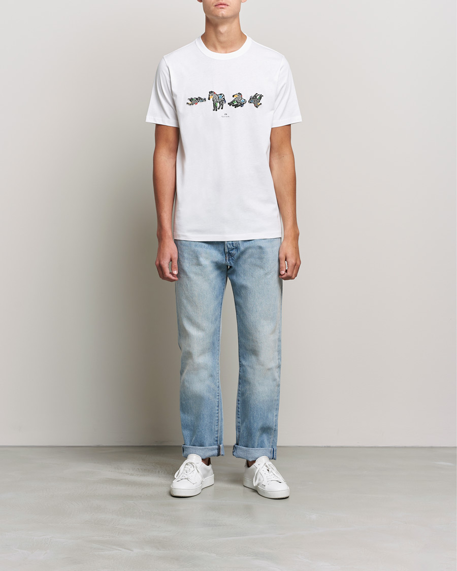 Men | T-Shirts | PS Paul Smith | Zebras Organic Cotton Tee White