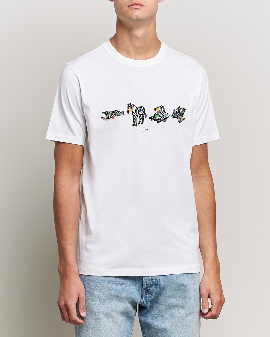 Men | T-Shirts | PS Paul Smith | Zebras Organic Cotton Tee White