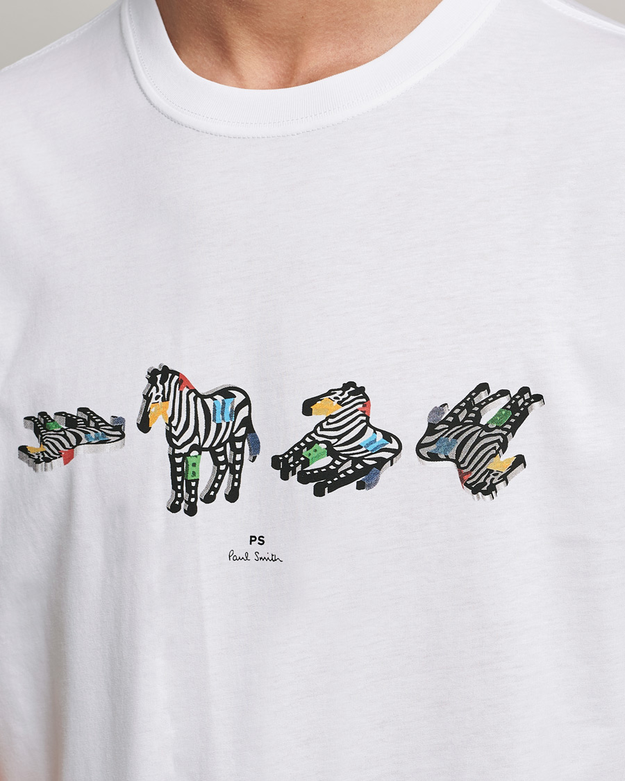 Men | T-Shirts | PS Paul Smith | Zebras Organic Cotton Tee White