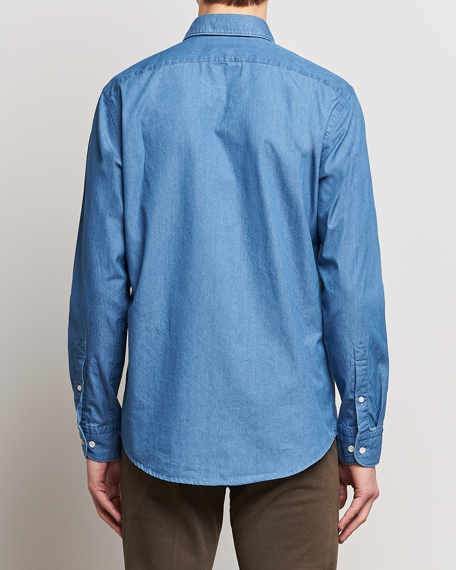 Men | Shirts | Eton | Lightweight Casual Fit Denim Shirt Blue