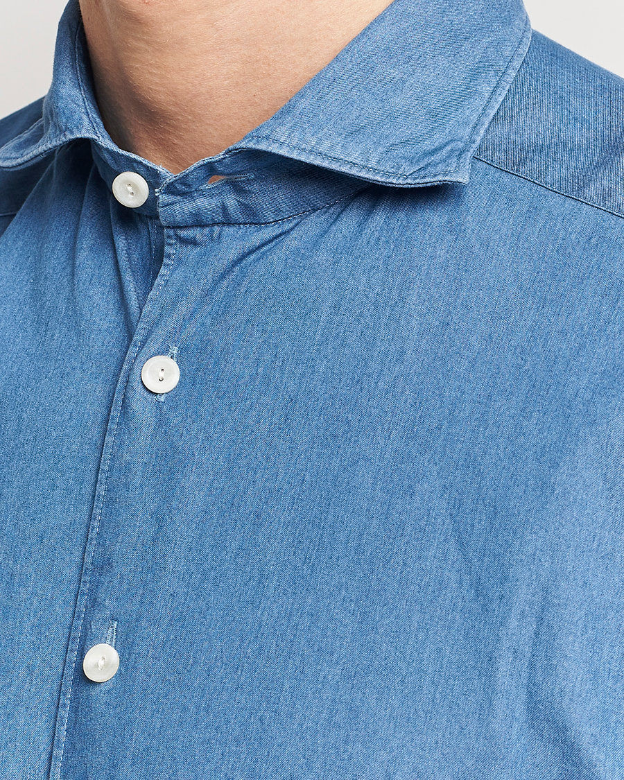 Men | Shirts | Eton | Lightweight Casual Fit Denim Shirt Blue