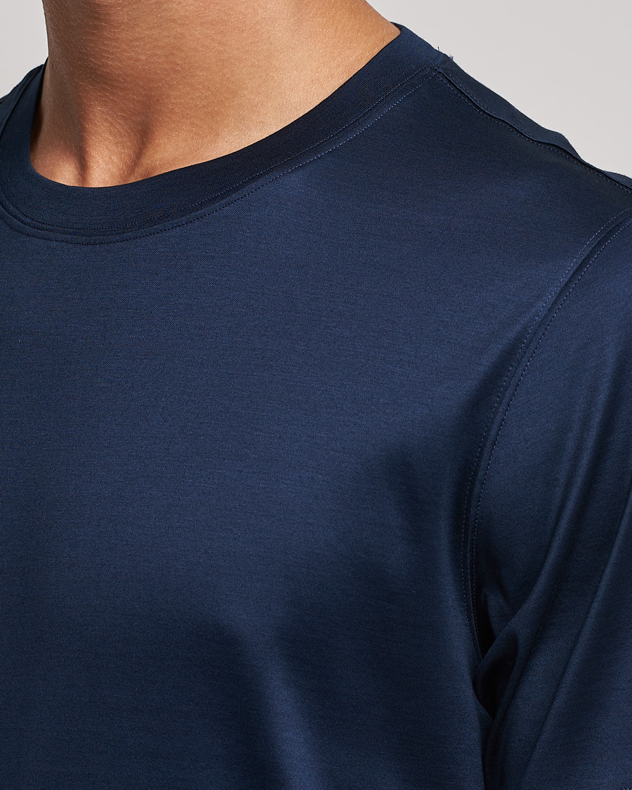 Men | T-Shirts | Eton | Filo Di Scozia Cotton T-Shirt Navy