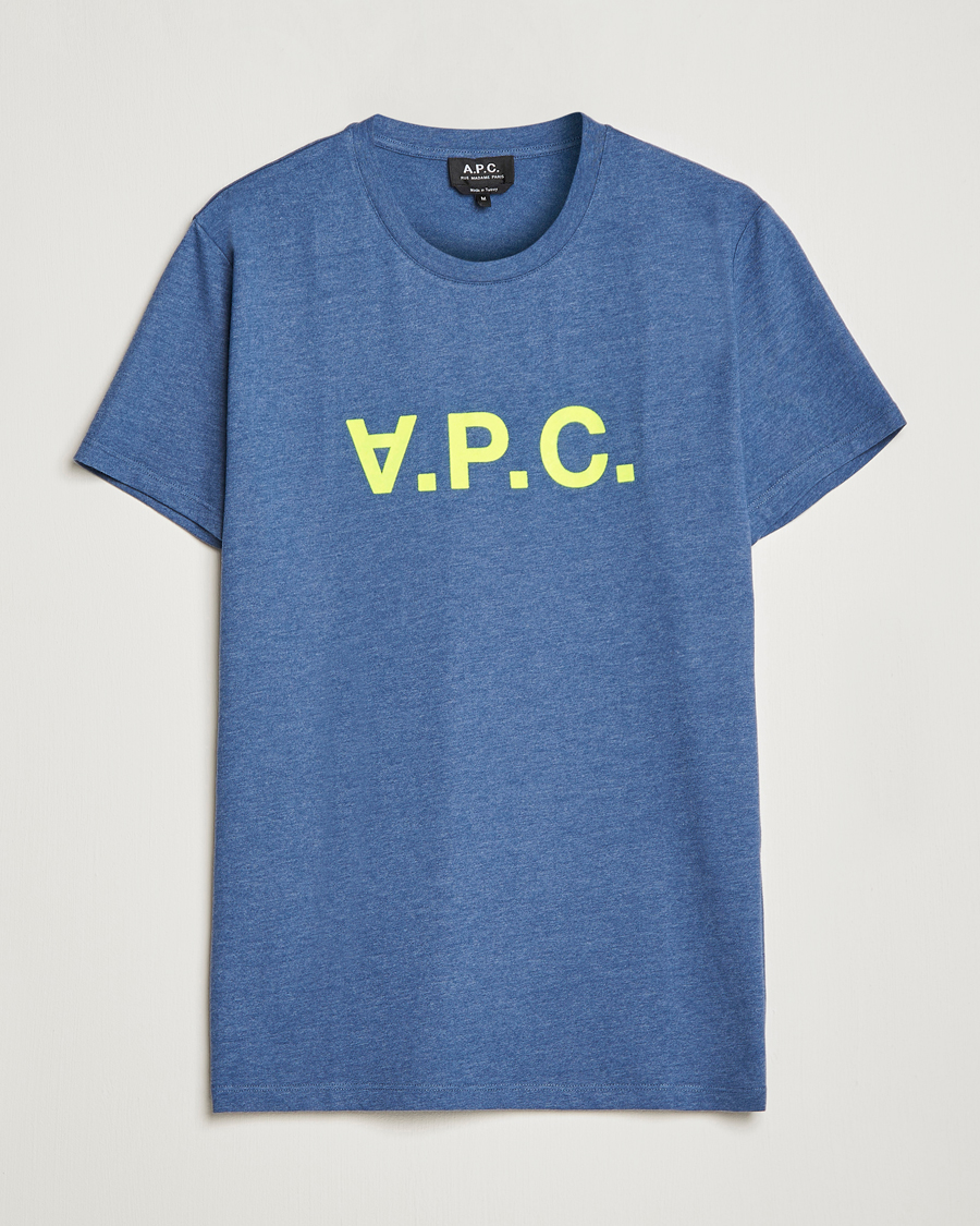 Men | T-Shirts | A.P.C. | VPC Neon Short Sleeve T-Shirt Marine