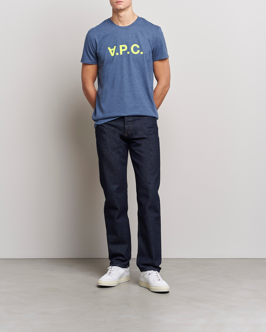 Men | T-Shirts | A.P.C. | VPC Neon Short Sleeve T-Shirt Marine