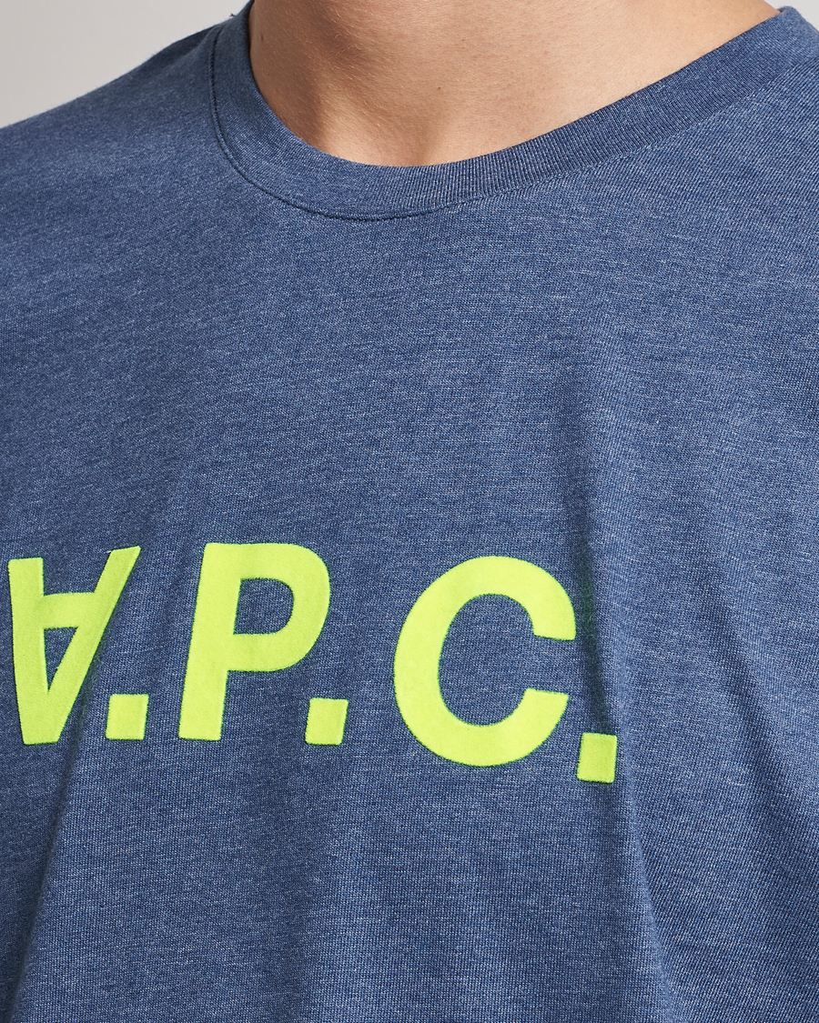 Men | T-Shirts | A.P.C. | VPC Neon Short Sleeve T-Shirt Marine