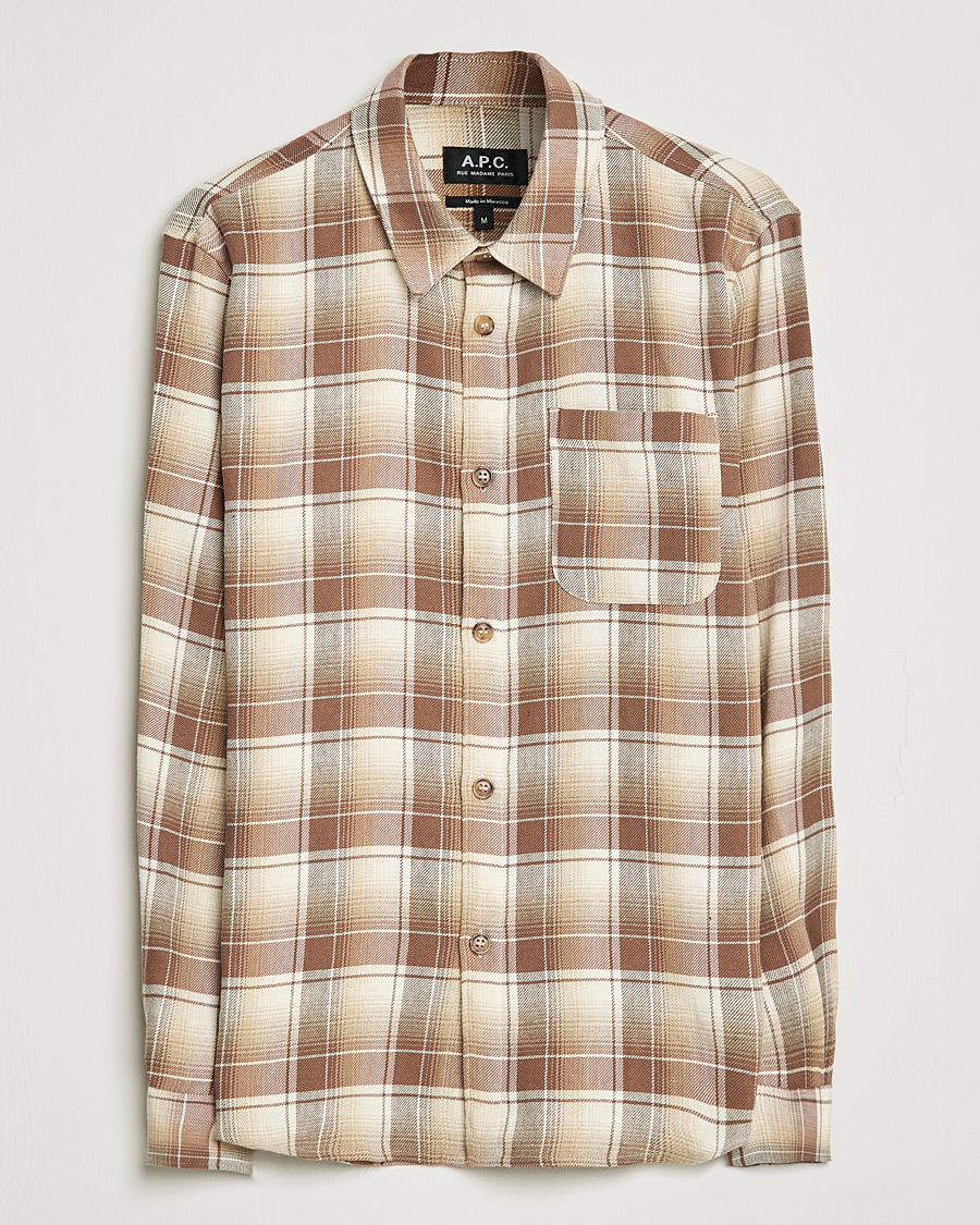 Men | Shirts | A.P.C. | Trek Overshirt Beige Check