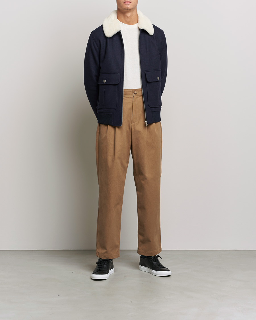 Men | Coats & Jackets | A.P.C. | Ben Shearling Bomber Jacket Navy