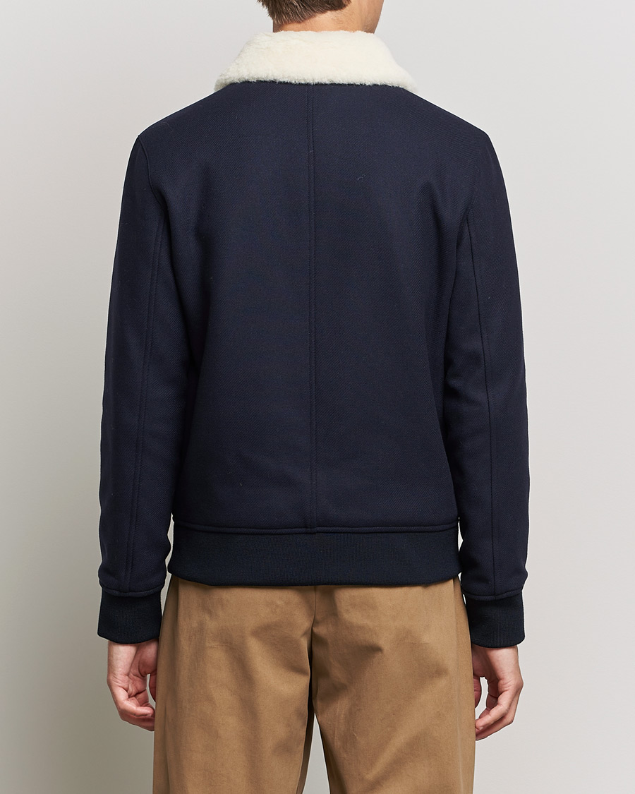 Men | Coats & Jackets | A.P.C. | Ben Shearling Bomber Jacket Navy