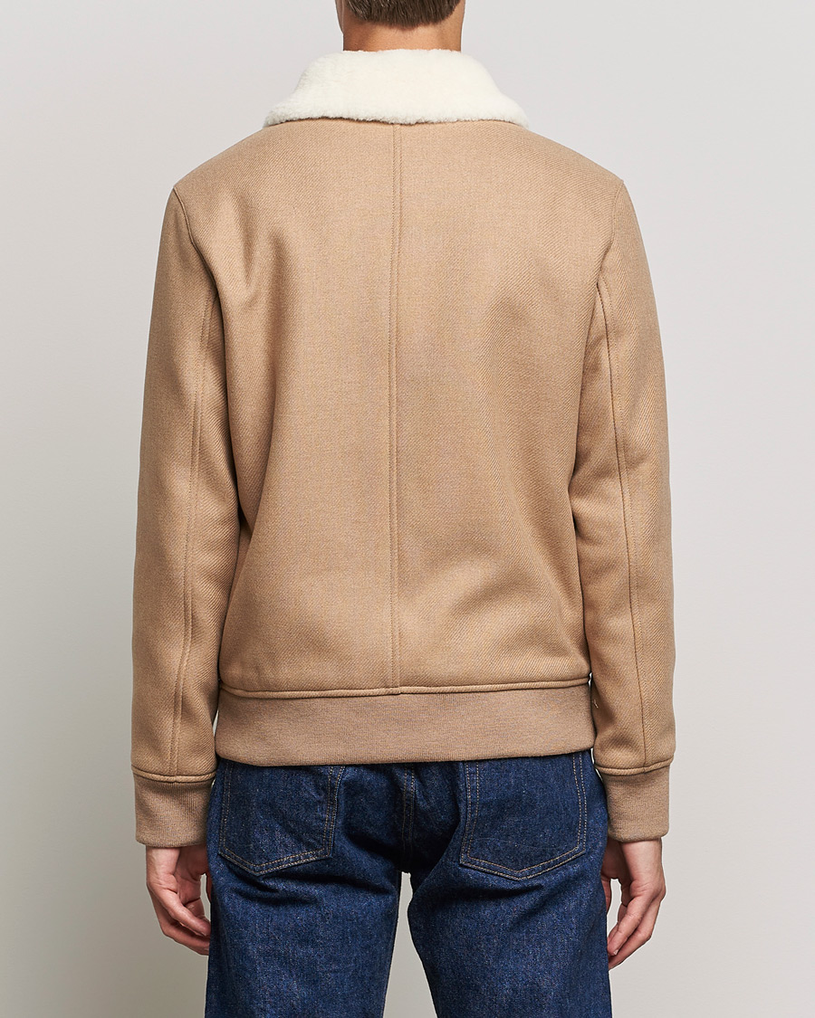 Men | Coats & Jackets | A.P.C. | Ben Shearling Bomber Jacket Beige
