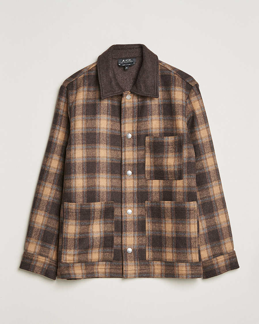 Men | Shirt Jackets | A.P.C. | Emile Shirt Jacket Brown Check