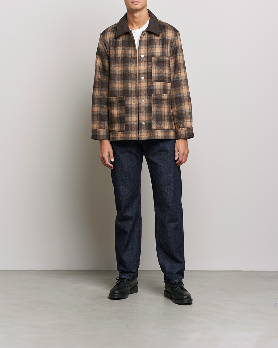A.P.C. Emile Shirt Jacket Brown Check at CareOfCarl.com