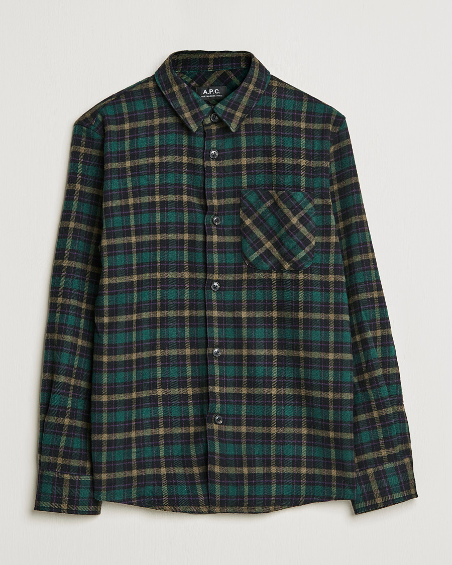 Men | Shirts | A.P.C. | Trek Overshirt Navy Check