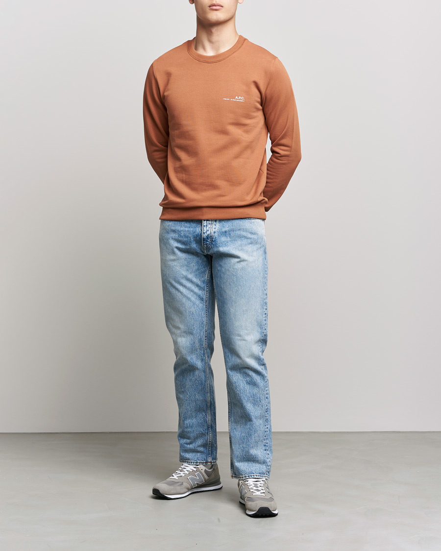 Men | Sweaters & Knitwear | A.P.C. | Item Crew Neck Sweatshirt Terracotta