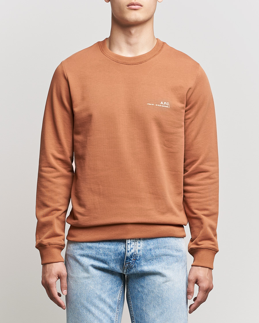 Men | A.P.C. | A.P.C. | Item Crew Neck Sweatshirt Terracotta