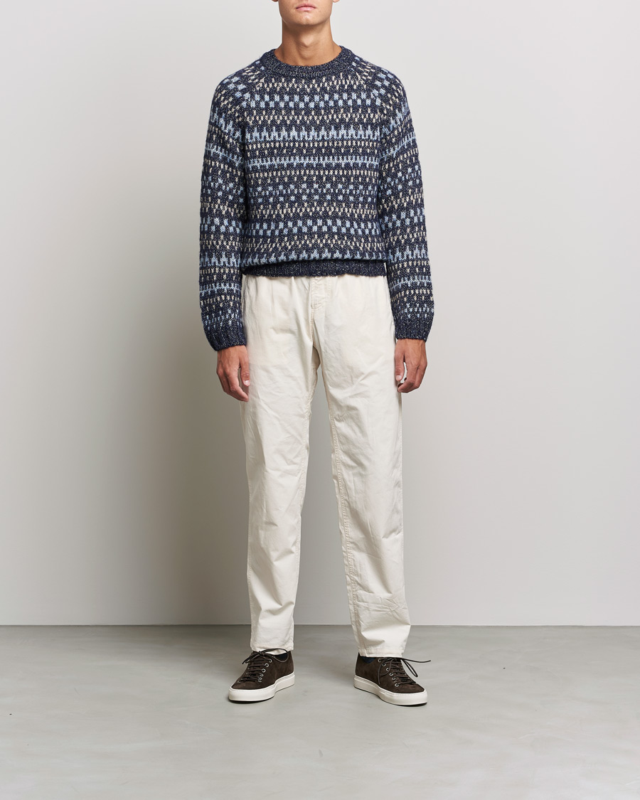 Men | Sweaters & Knitwear | A.P.C. | Leonard Jacquard Pullover Blue Heather
