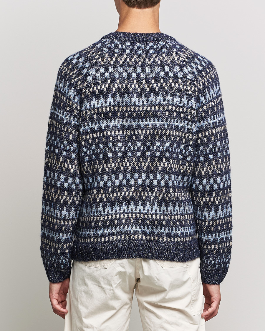 Men | Sweaters & Knitwear | A.P.C. | Leonard Jacquard Pullover Blue Heather