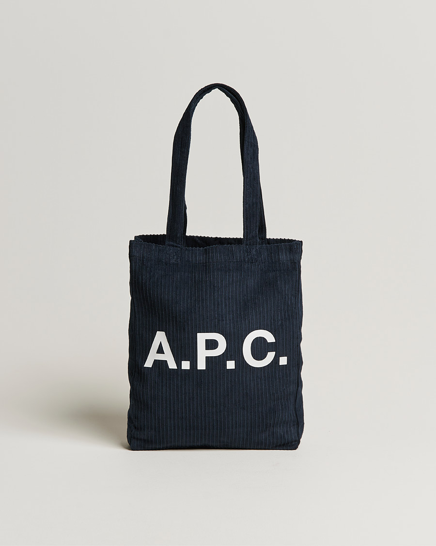 Men | A.P.C. Lou Corduroy Tote Bag Navy | A.P.C. | Lou Corduroy Tote Bag Navy