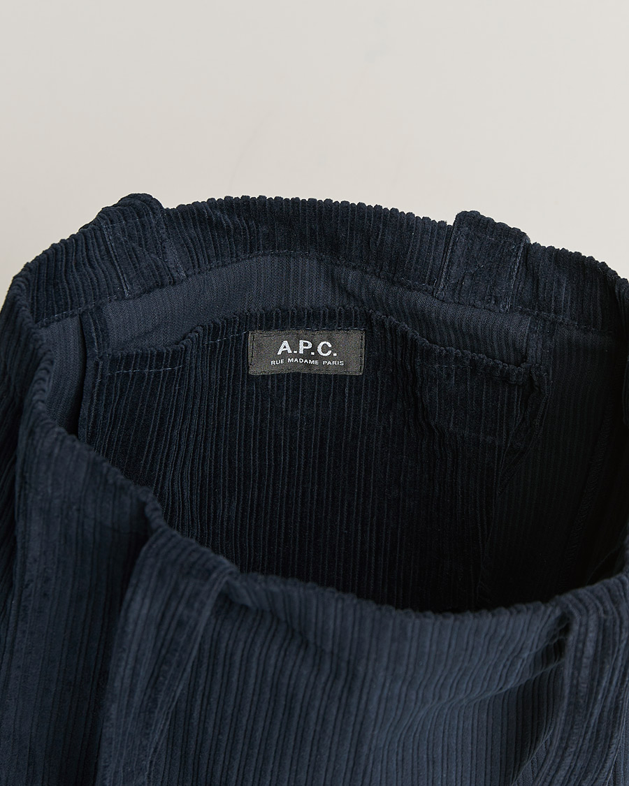 Men | A.P.C. Lou Corduroy Tote Bag Navy | A.P.C. | Lou Corduroy Tote Bag Navy