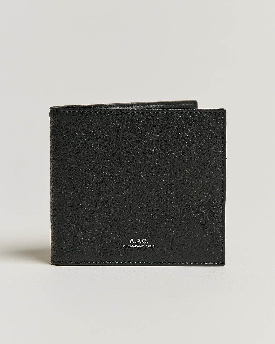 Men | A.P.C. Grain Leather Wallet Black | A.P.C. | Grain Leather Wallet Black