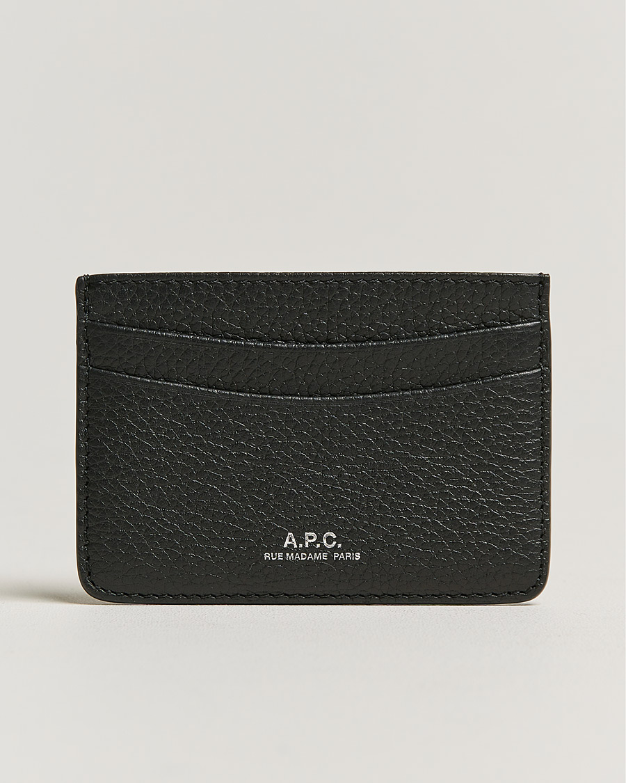 Men | Wallets | A.P.C. | Grain Leather Cardholder Black