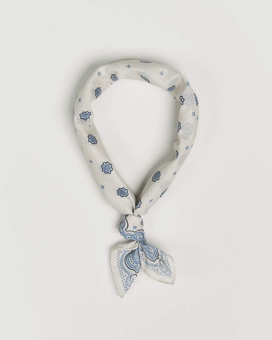 Men | Amanda Christensen Cotton Voilé Printed Medallion Bandana Cream | Amanda Christensen | Cotton Voilé Printed Medallion Bandana Cream