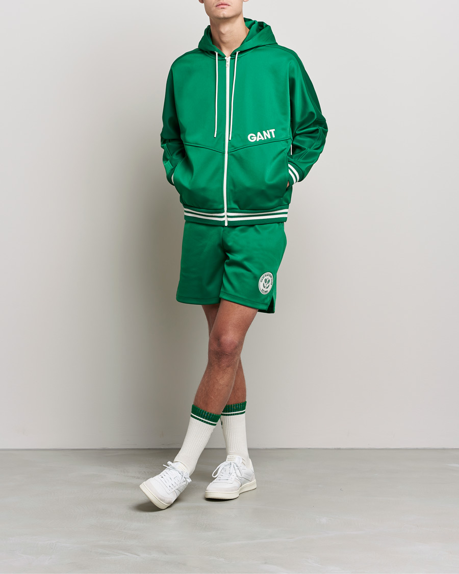 Men | Sweaters & Knitwear | GANT | Raquet Club Full-Zip Hoodie Lavish Green