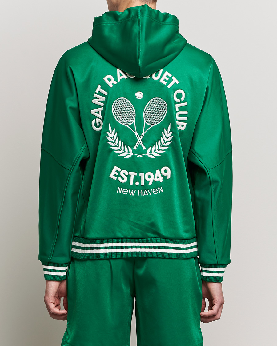 Men | Sweaters & Knitwear | GANT | Raquet Club Full-Zip Hoodie Lavish Green