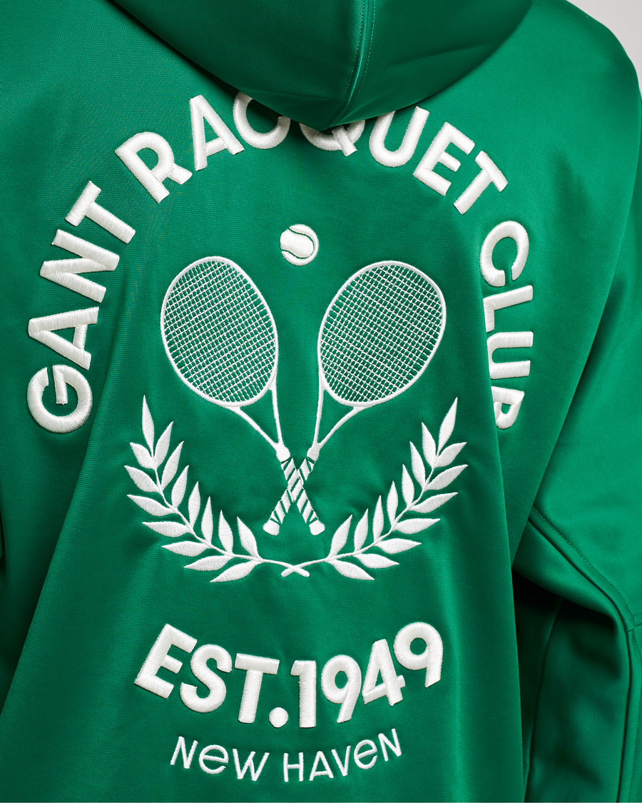Men | Sweaters & Knitwear | GANT | Raquet Club Full-Zip Hoodie Lavish Green