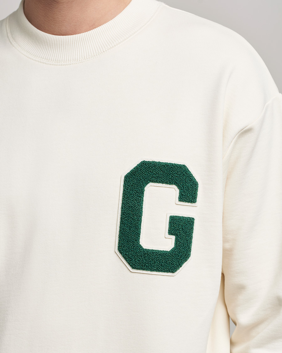 Men | Sweaters & Knitwear | GANT | College G Crew Neck Sweatshirt Creme