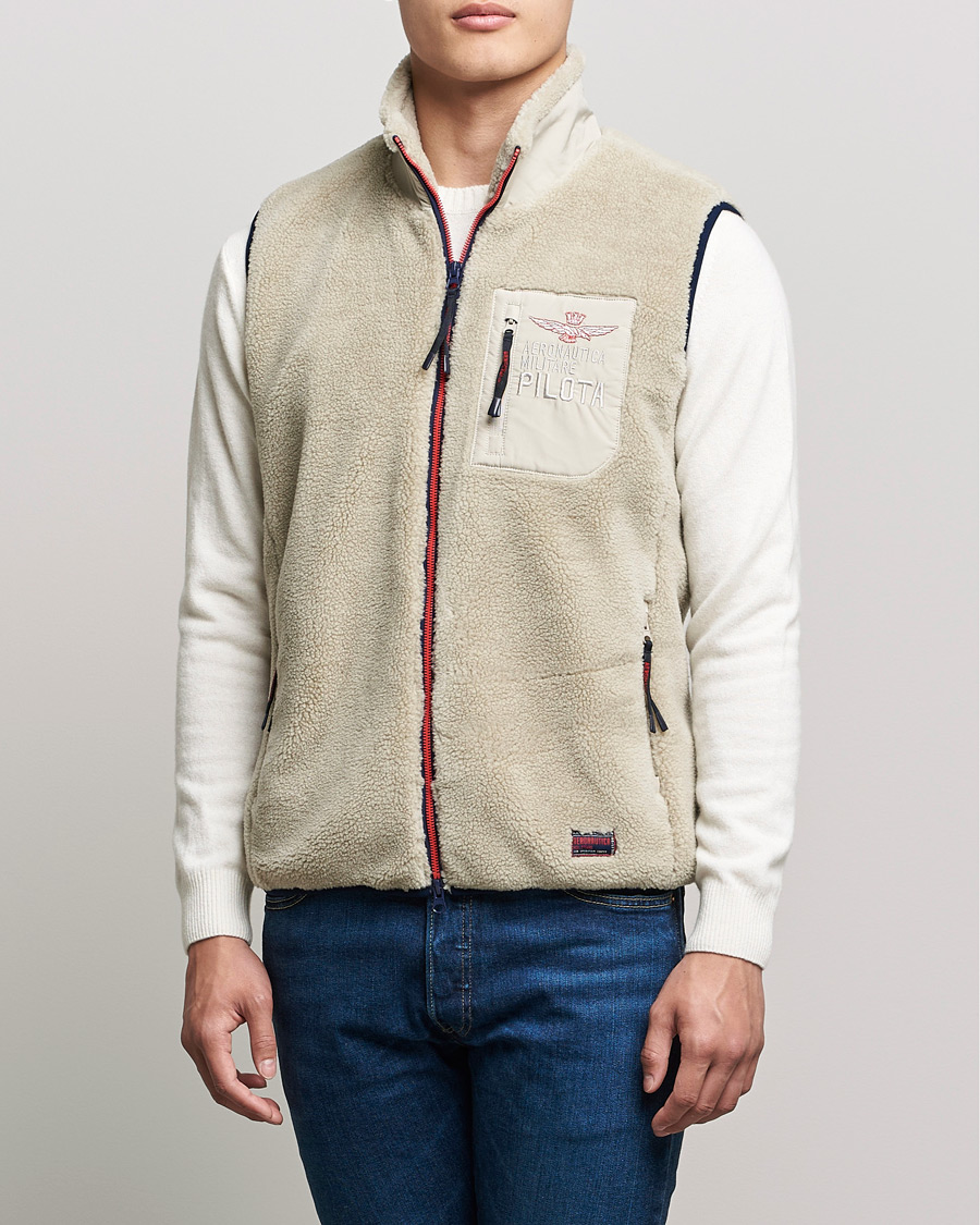 Men | Coats & Jackets | Aeronautica Militare | Gilet Fleece Vest Abbey Stone