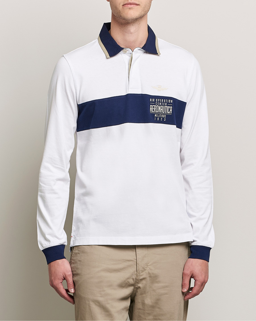 Men | Sweaters & Knitwear | Aeronautica Militare | Long Sleeve Polo Off White