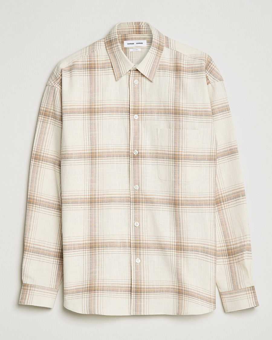 Men | Shirts | Samsøe Samsøe | Samsøe & Samsøe Luan Recycled Cotton Shirt Oatmeal