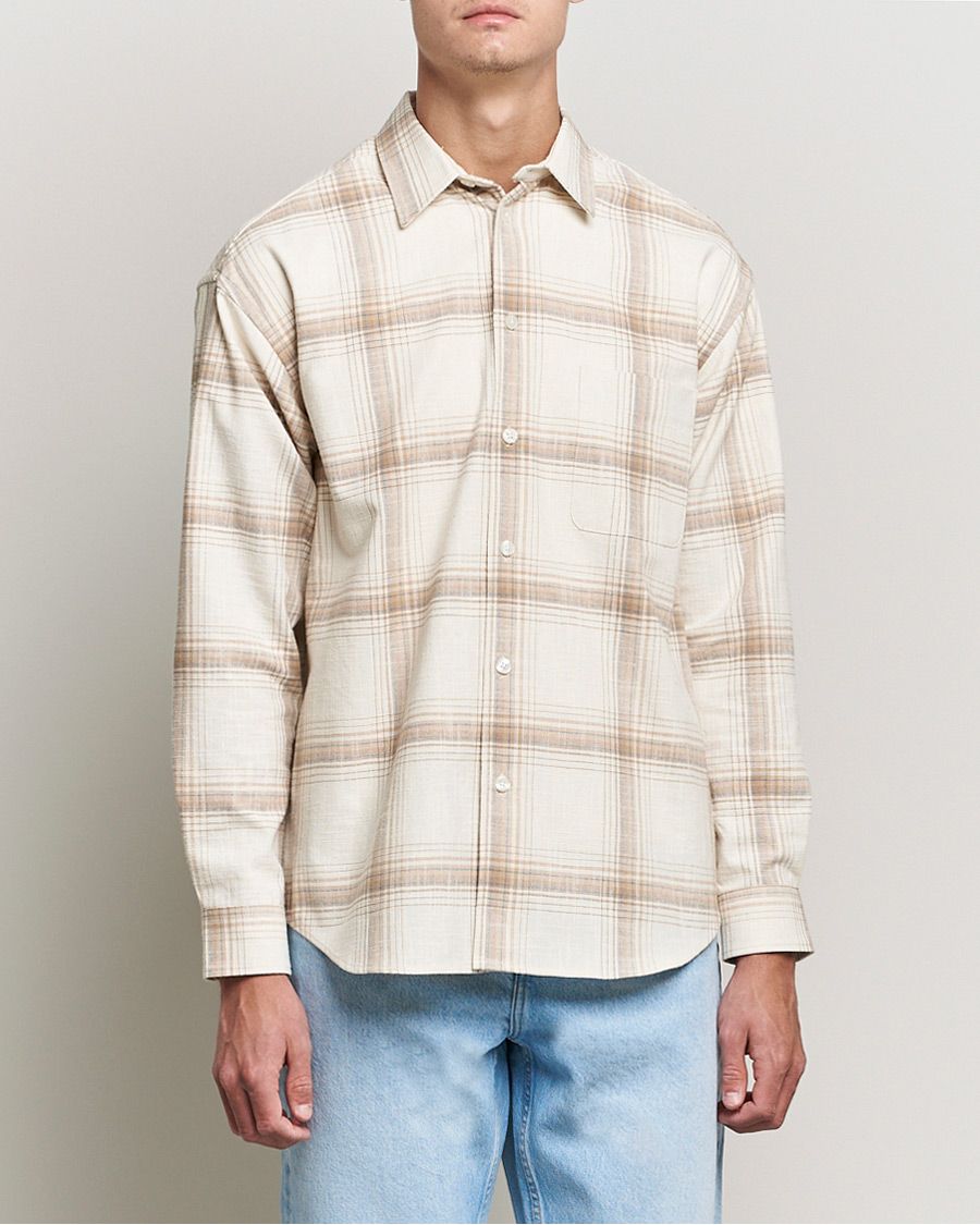 Men | Shirts | Samsøe Samsøe | Samsøe & Samsøe Luan Recycled Cotton Shirt Oatmeal