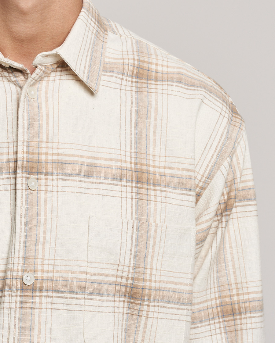 Men | Shirts | Samsøe Samsøe | Samsøe & Samsøe Luan Recycled Cotton Shirt Oatmeal
