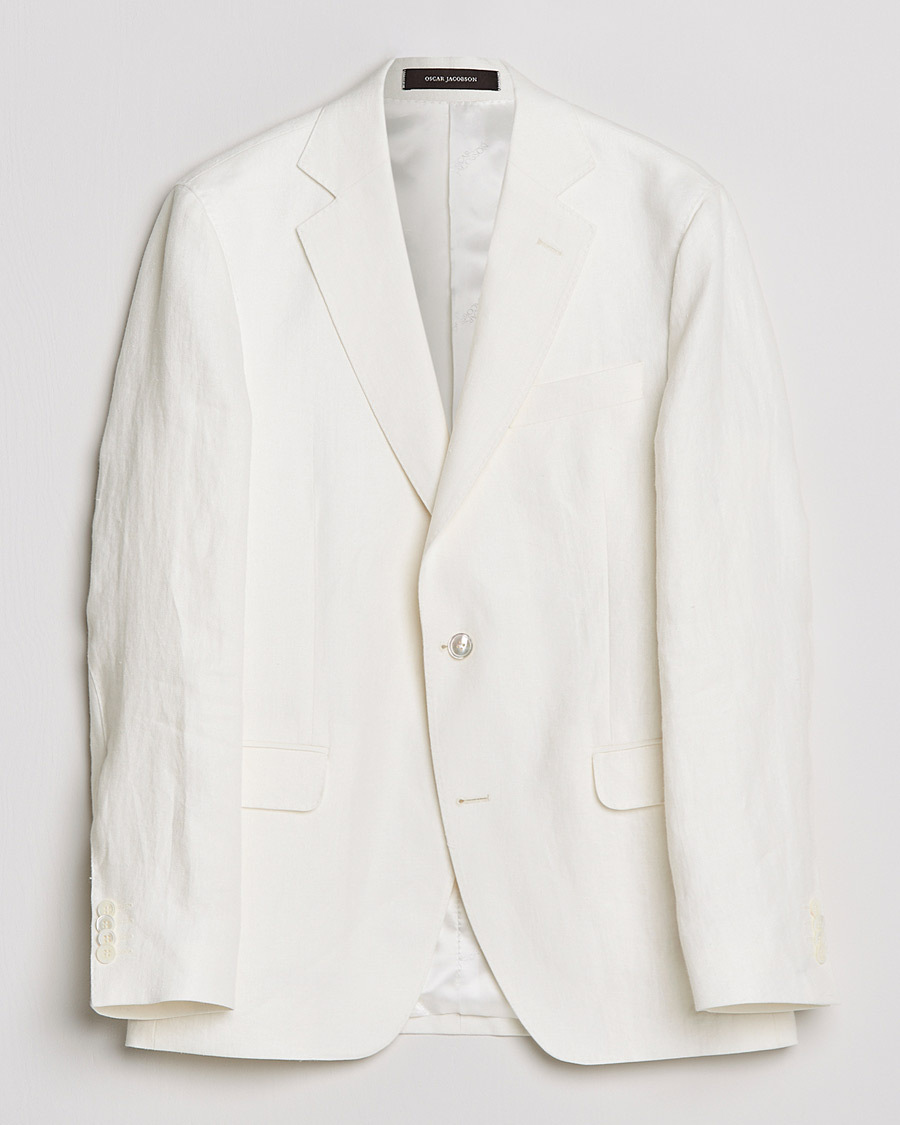 Men | Blazers | Oscar Jacobson | Fogerty Linen Blazer White