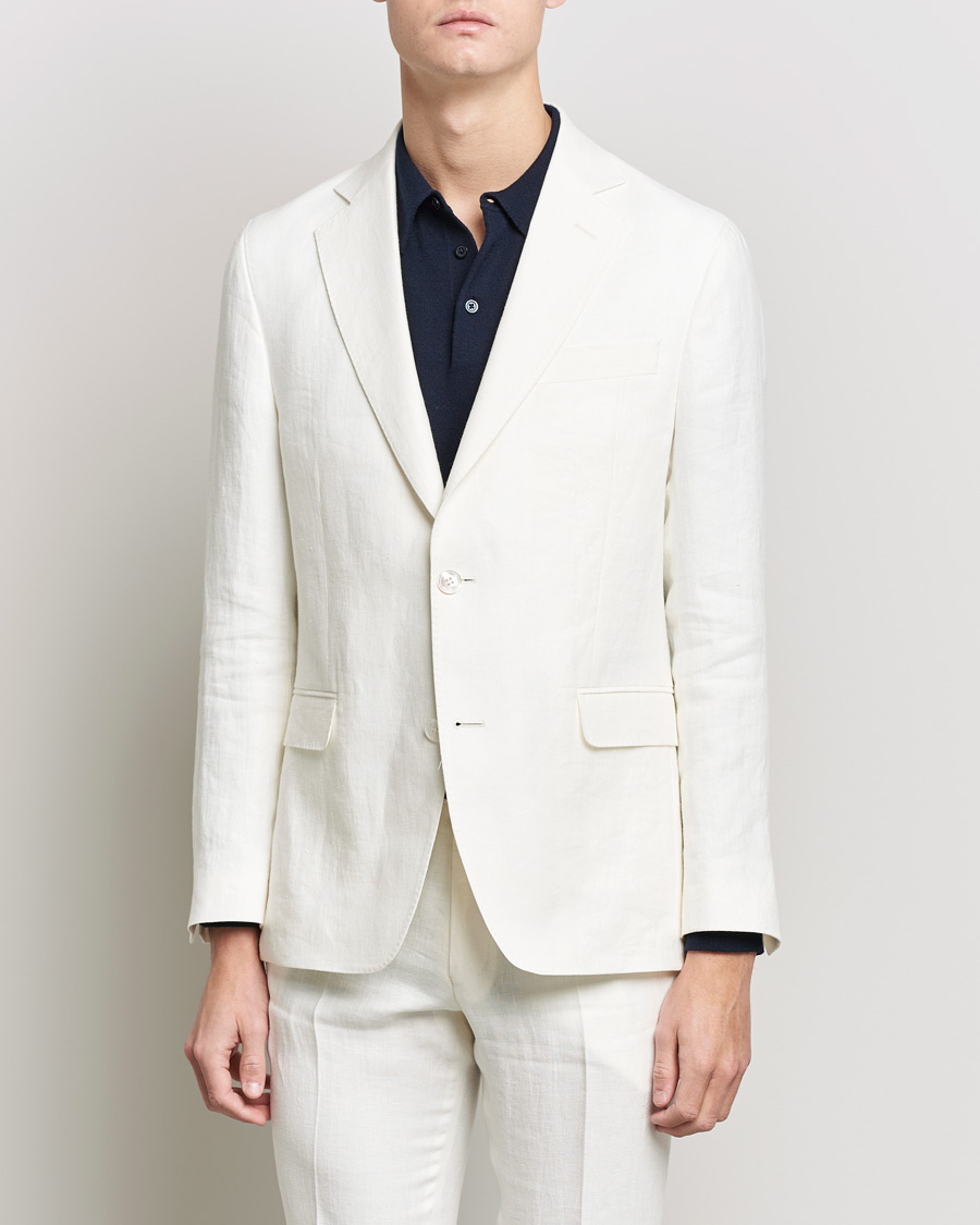 Men | Blazers | Oscar Jacobson | Fogerty Linen Blazer White