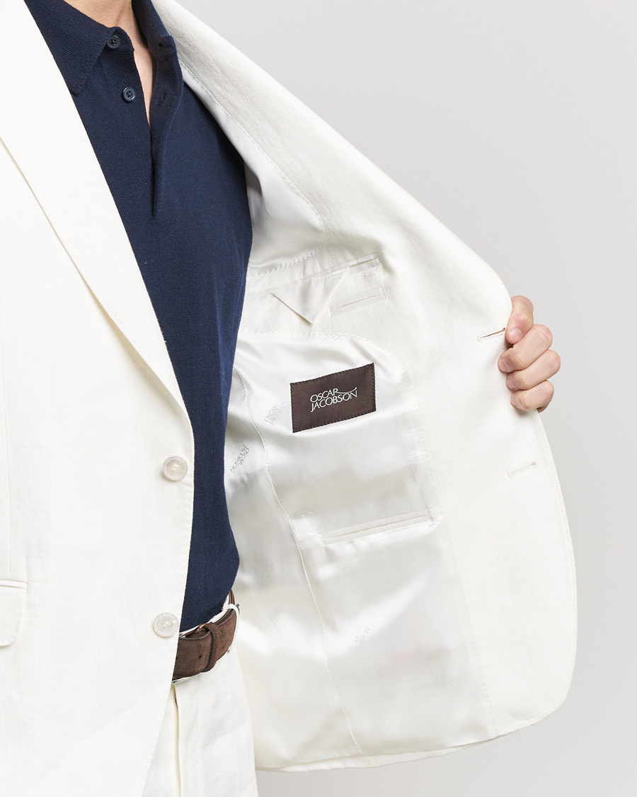 Men | Blazers | Oscar Jacobson | Fogerty Linen Blazer White