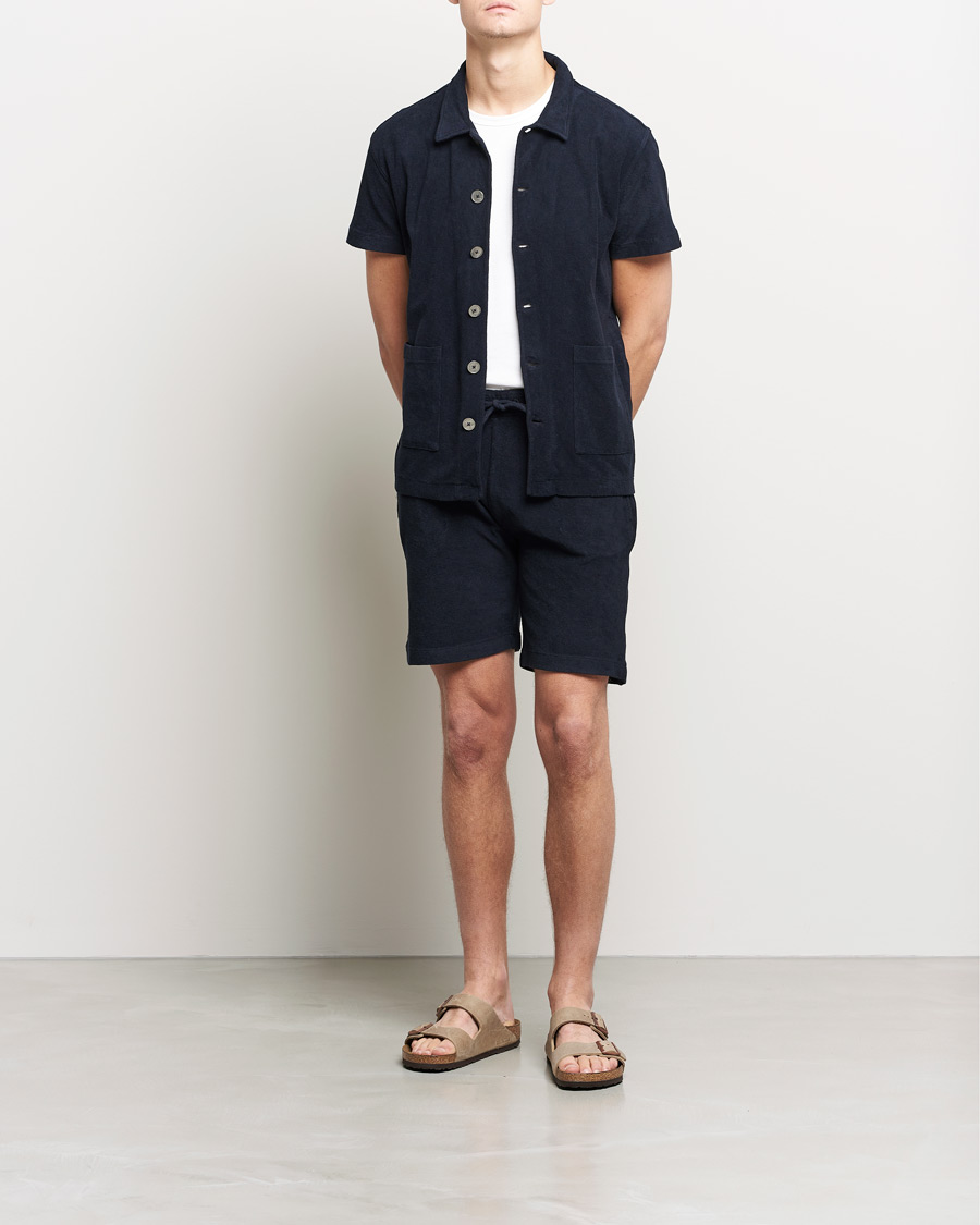 Men | Polo Shirts | Oscar Jacobson | Alwin Terry Short Sleeve Safari Polo Night Blue