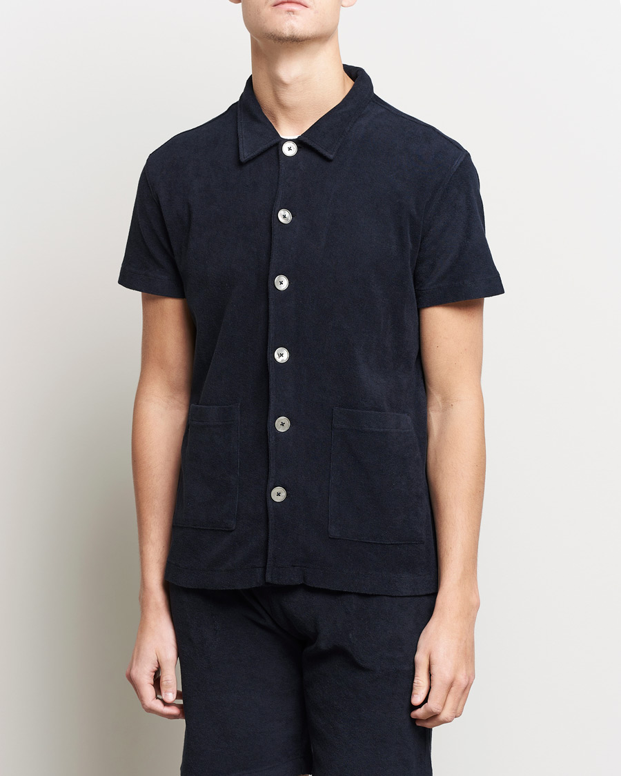 Men | Polo Shirts | Oscar Jacobson | Alwin Terry Short Sleeve Safari Polo Night Blue