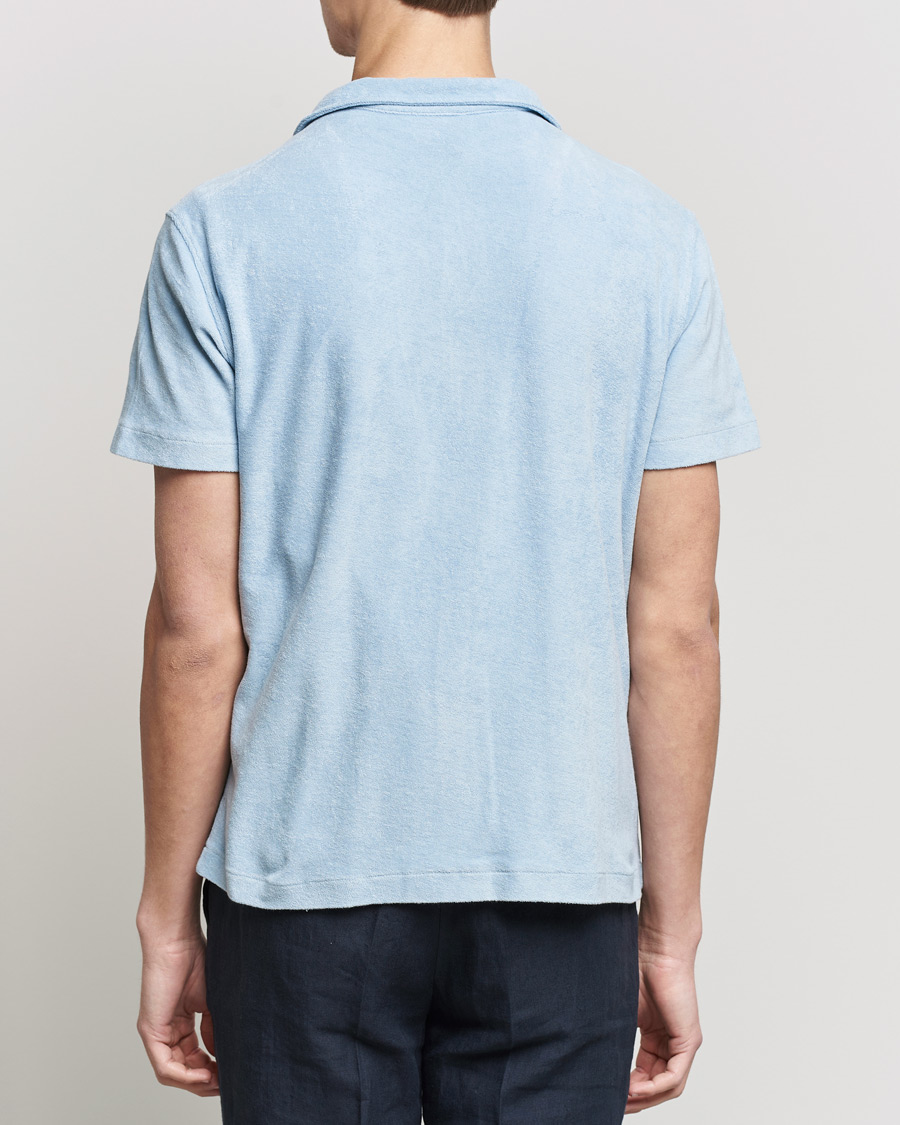 Men | Polo Shirts | Oscar Jacobson | Alwin Terry Short Sleeve Safari Polo Smog Blue