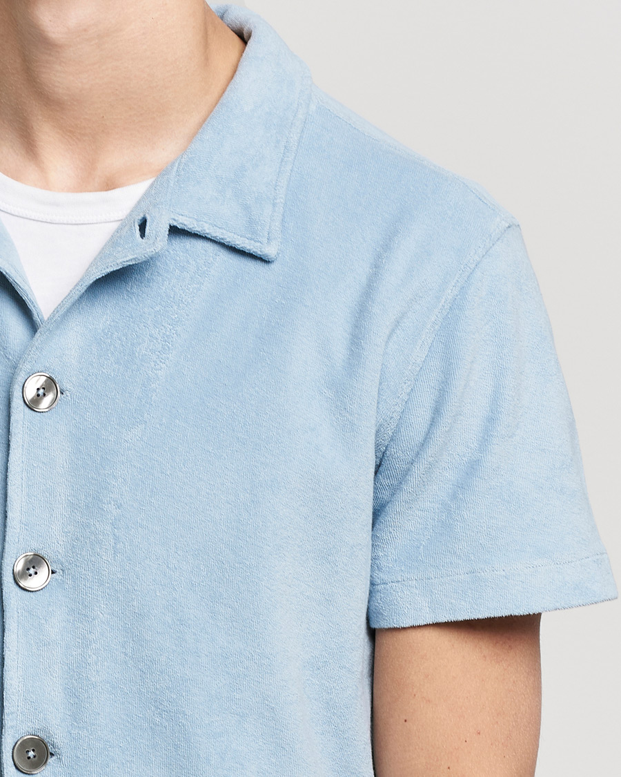 Men | Polo Shirts | Oscar Jacobson | Alwin Terry Short Sleeve Safari Polo Smog Blue